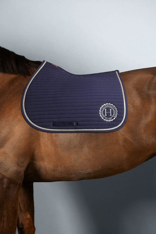 (Set) Harcour Karembar Saddle Pad and Fredy Fly Veil Set - Navy