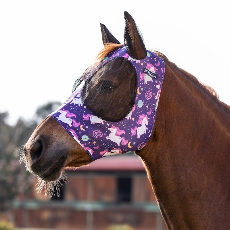 AmaHorse Lycra Anti-Fly Mask w Ear Cover Net