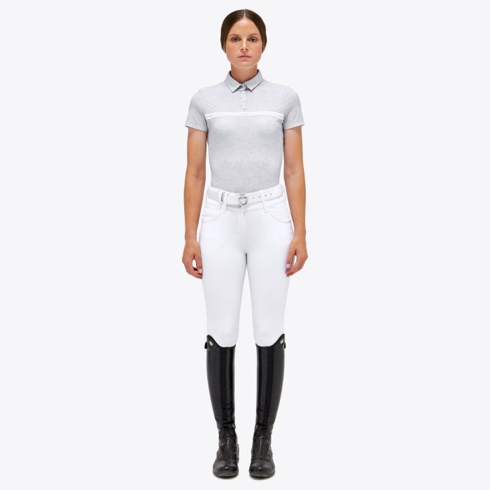 Cavalleria Toscana Jersey Mesh S/S Button Up Training Polo w Logo Tape