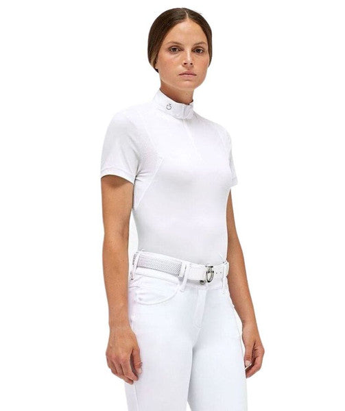 Cavalleria Toscana Jersey S/S Zip Competition Polo w Jersey Mesh Inserts