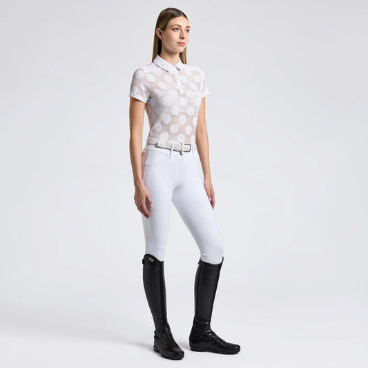 Cavalleria Toscana CT Perforated Jacquard and Jersey S/S Training Polo