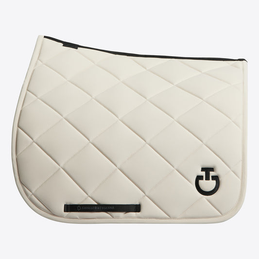 (Set) Cavalleria Toscana Diamond Quilted Jersey Dressage Saddle Pad - Sand
