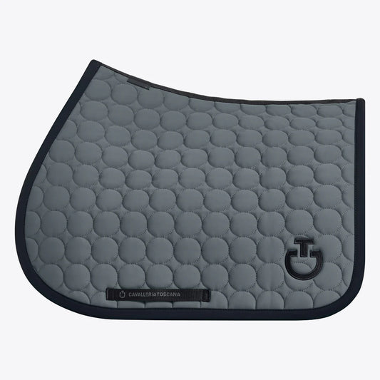 (Set) Cavalleria Toscana Circular Quilted Jumping Saddle Pad Set - Stormy Grey