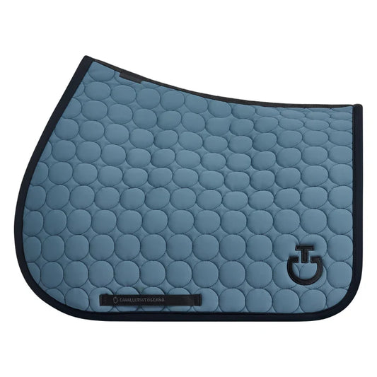 (Set) Cavalleria Toscana Circle Quilted Jumping Saddle Pad Set - Petroleum