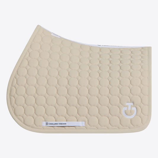 (Set) Cavalleria Toscana Circular Quilted Jumping Saddle Pad and Earnet - Rainy Day (1F00)