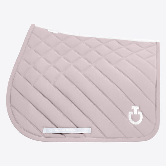 (Set) Cavalleria Toscana Circular Quilted Jumping Saddle Pad and Earnet - Violet Ice