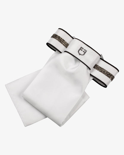 Equestro Impero dressage plastron (White/Black)