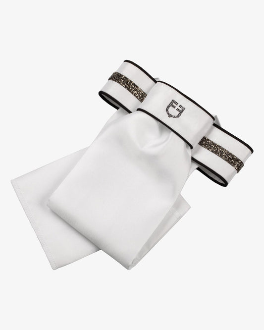 Equestro Impero dressage plastron (White/Black)