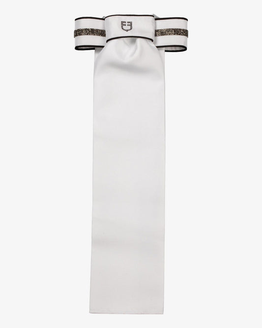Equestro Impero dressage plastron (White/Black)