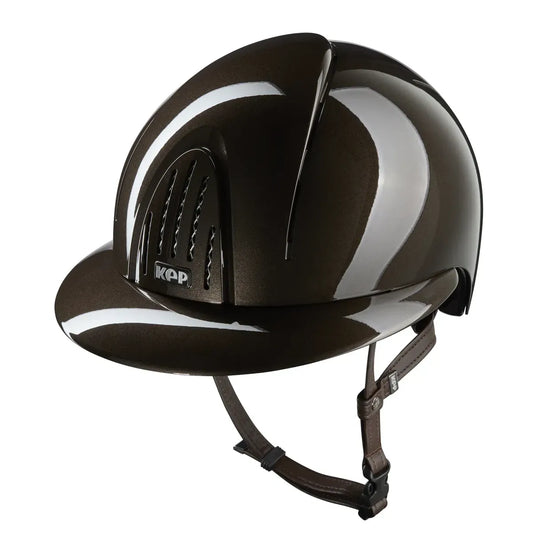 KEP Smart NOVA Polish Brown Riding Helmet - Size M - Polo Visor