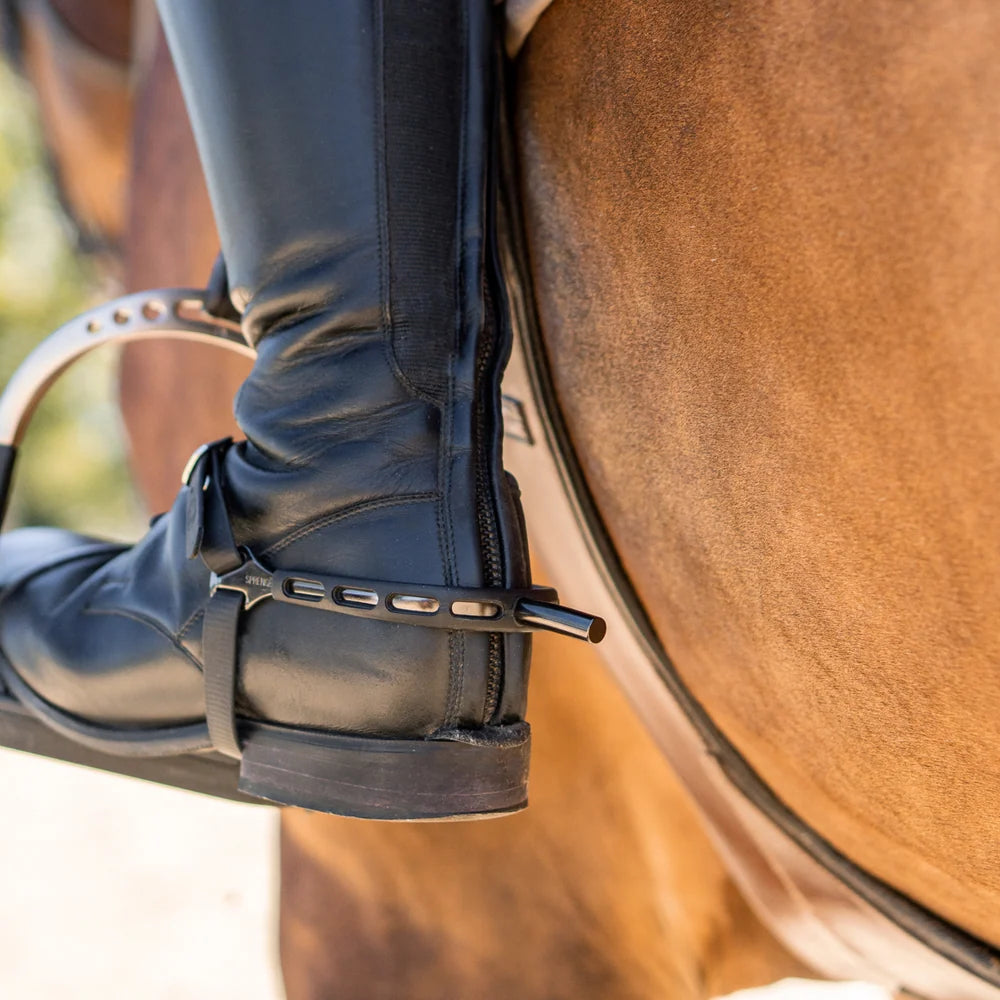 Sprenger ULTRA fit EXTRA GRIP spurs "Black Series" with Balkenhol fastening - Stainless steel anthracite, 35 mm flat