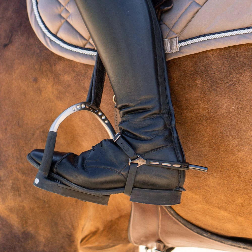 Sprenger ULTRA fit EXTRA GRIP spurs "Black Series" with Balkenhol fastening - Stainless steel anthracite, 35 mm flat