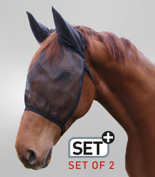 Waldhausen Set of 2 Fly Mask Basic with Ears