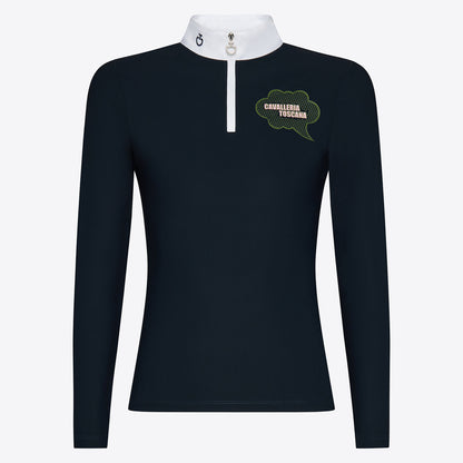 Cavalleria Toscana CT Comic Book Jersey L/S Zip Competition Polo