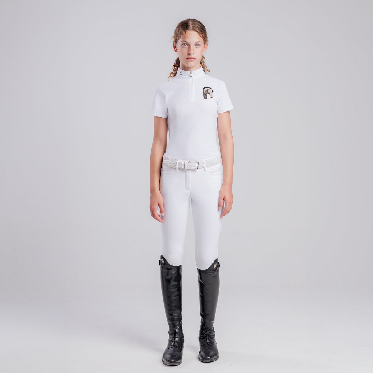 Cavalleria Toscana Girls’ Technical Polo with Horse Patch