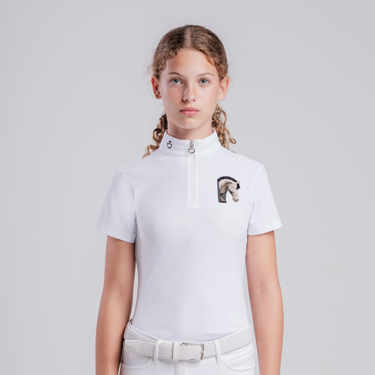 Cavalleria Toscana Girls’ Technical Polo with Horse Patch