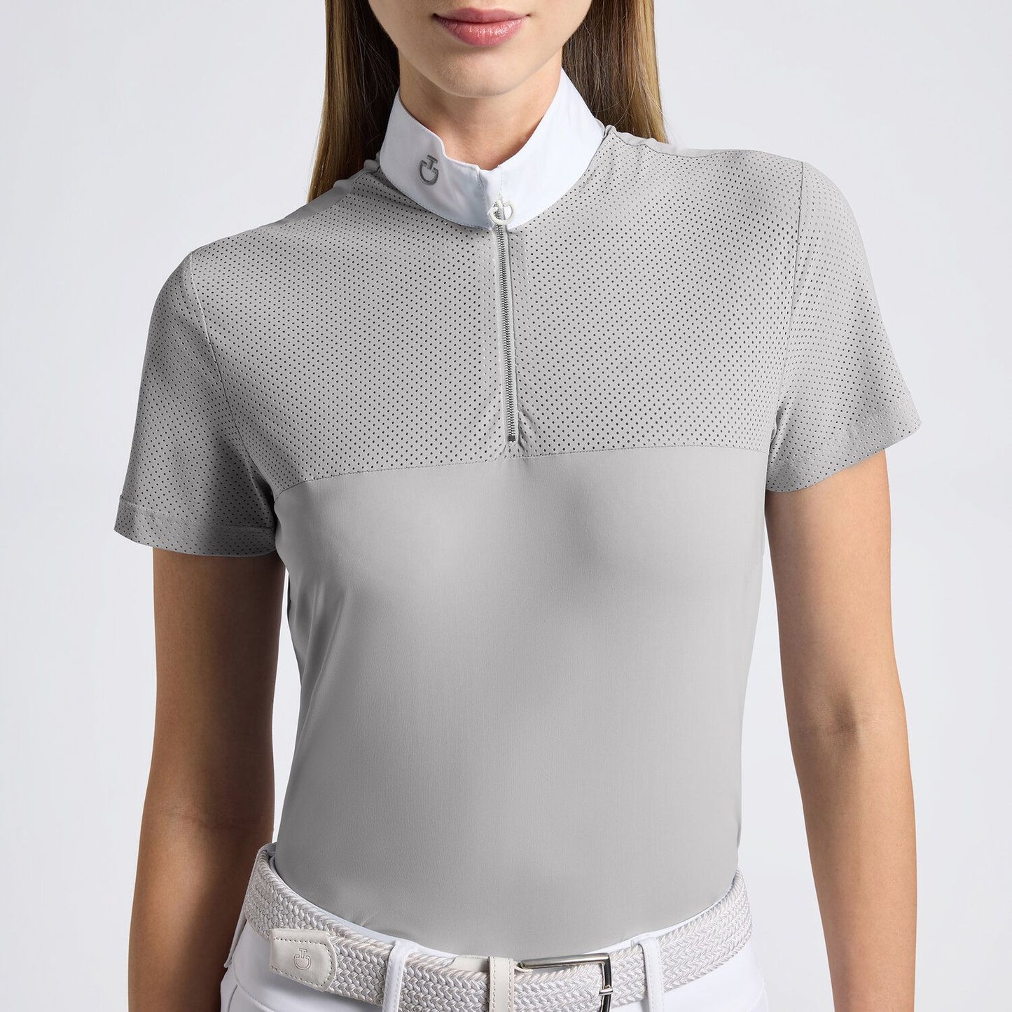 Cavalleria Toscana CT Perforated Jersey S/S Button Competition Polo