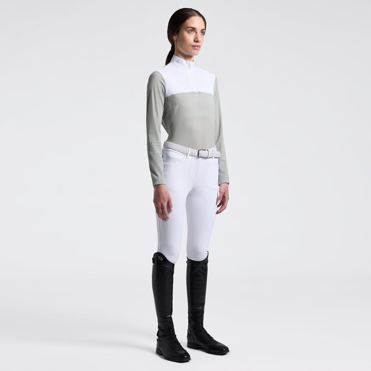Cavalleria Toscana Women's Long Sleeve Riding Shirt in Jersey