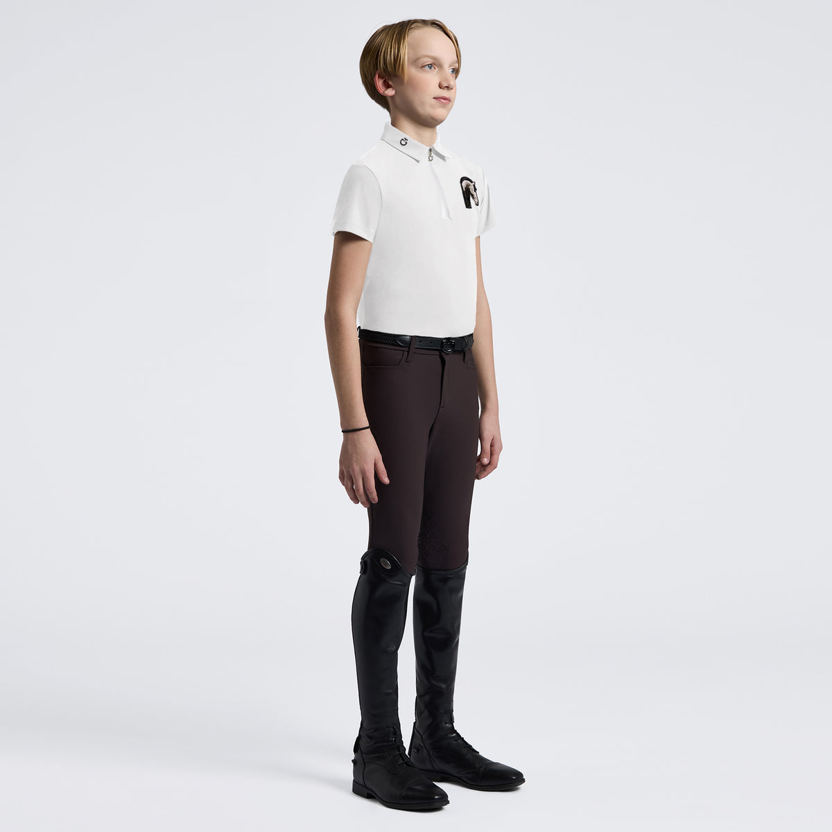 Cavalleria Toscana Boys’ Technical Polo with Horse Patch