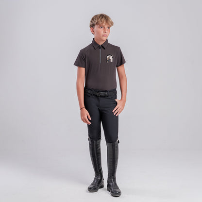 Cavalleria Toscana Boys’ Technical Polo with Horse Patch