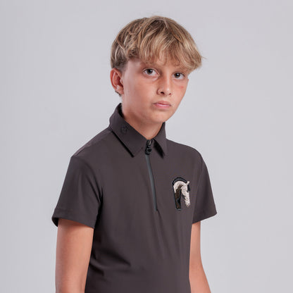 Cavalleria Toscana Boys’ Technical Polo with Horse Patch