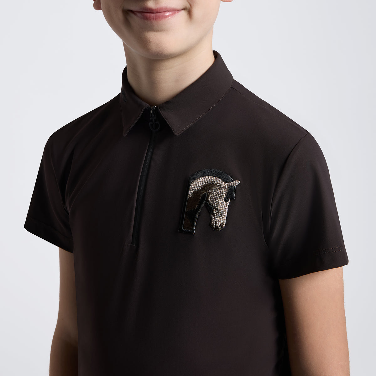 Cavalleria Toscana Boys’ Technical Polo with Horse Patch