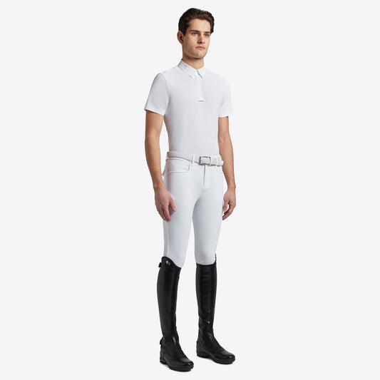 Cavalleria Toscana Men's Competition Shirt in Technical Pique with Button