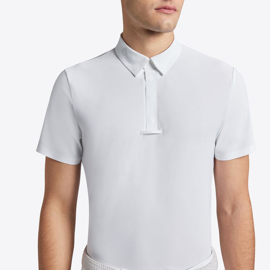 Cavalleria Toscana Men's Competition Shirt in Technical Pique with Button