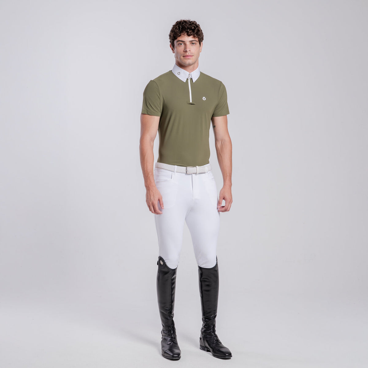 Cavalleria Toscana Men’s Jersey Competition Shirt with Zip
