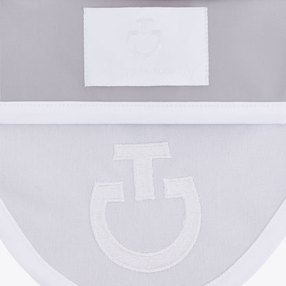 (Set) Cavalleria Toscana Quilted Wave Jersey Dressage Saddle Pad - Light Grey