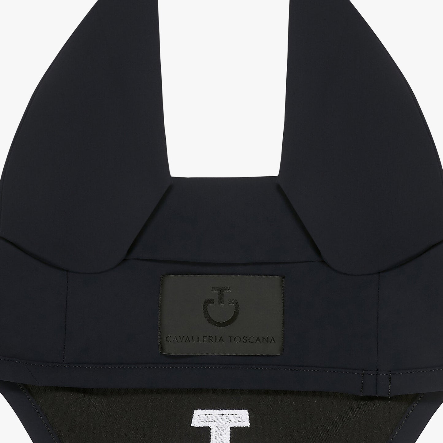 (Set) Cavalleria Toscana Quilted Wave Jersey Jumping Saddle Pad Set - Dark Blue