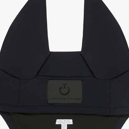 (Set) Cavalleria Toscana Quilted Wave Jersey Jumping Saddle Pad Set - Dark Blue