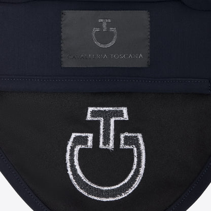 (Set) Cavalleria Toscana Diamond Quilted Jersey Jumping Saddle Pad Set - Dark Blue