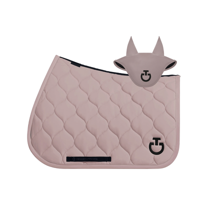 (Set) Cavalleria Toscana New Circular Quilted Jersey Jumping Saddle Pad Set - Cipria (1A00)
