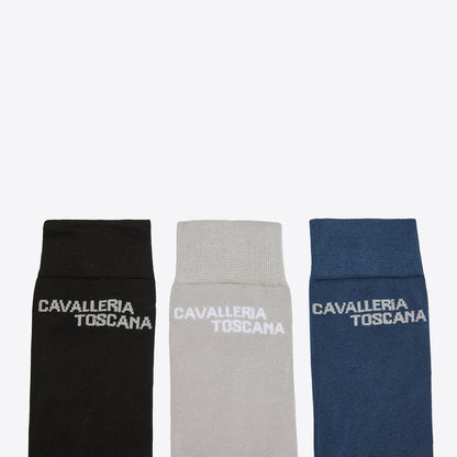 Cavalleria Toscana CT Jacquard Logo 3-Pack Socks