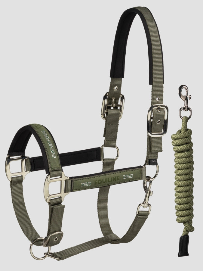 Equiline Halter and Lead Rope Set with Tone-on-Tone Microstuds