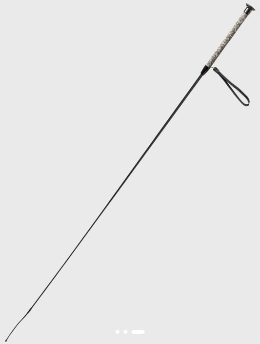 Equiline Dressage whip with black rhinestones handle
