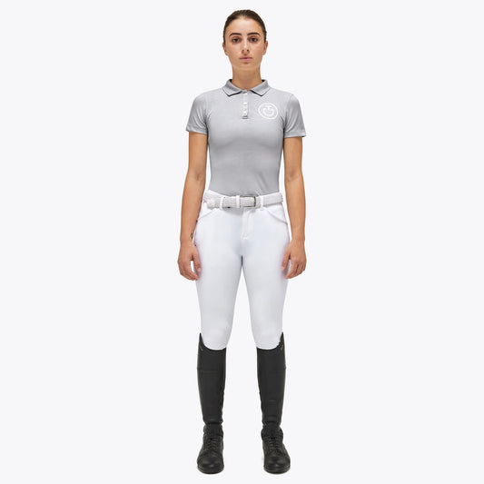 Cavalleria Toscana CT Cross Stitch Print Cotton S/S Button Up Training Polo