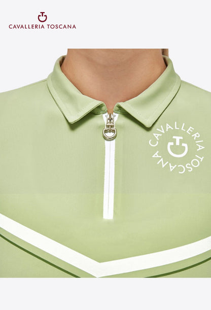 Cavalleria Toscana CT Orbit Print Jersey SS Zip Training Polo