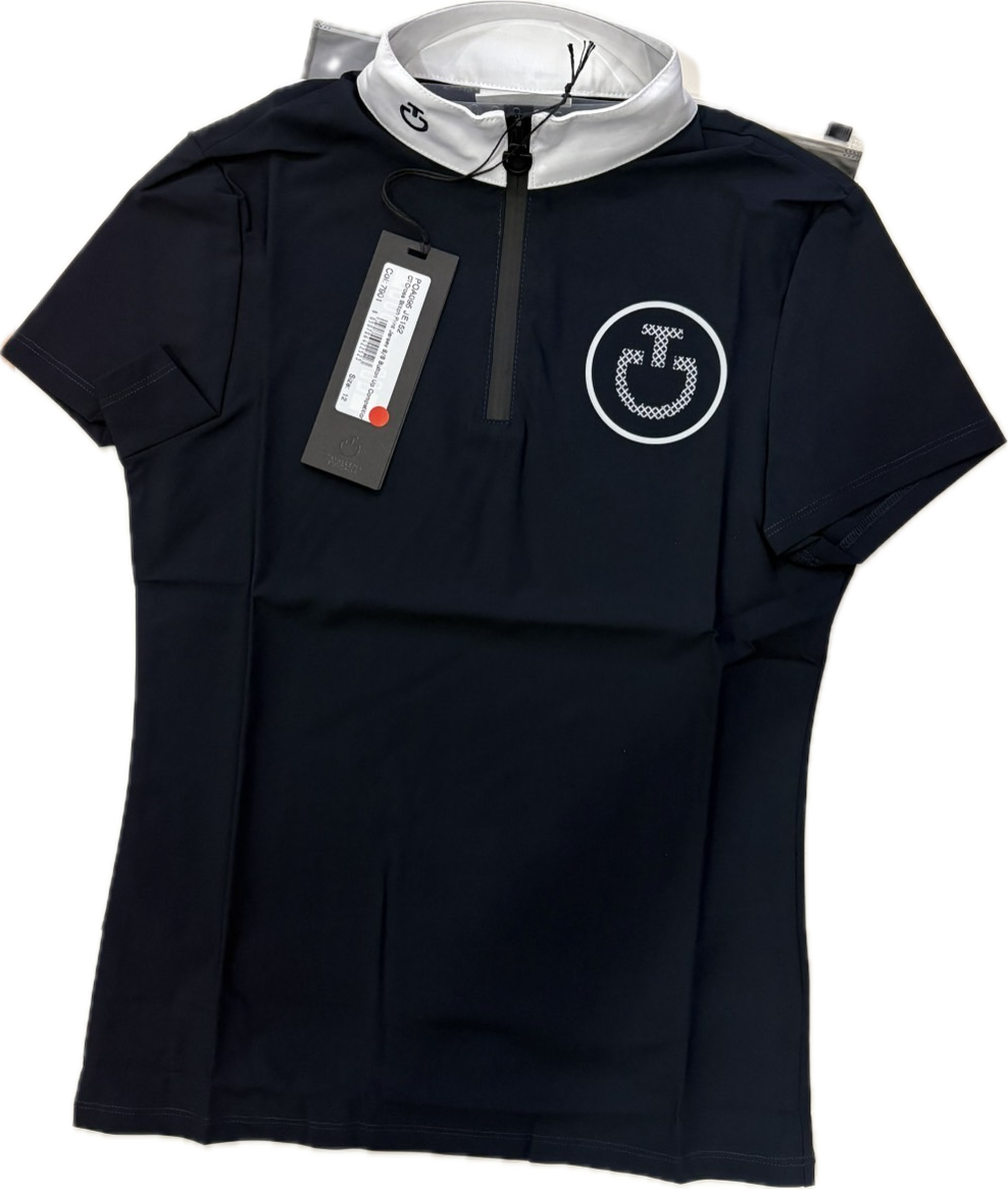 Cavalleria Toscana CT Cross Stitch Print Jersey S/S Button Up Competition