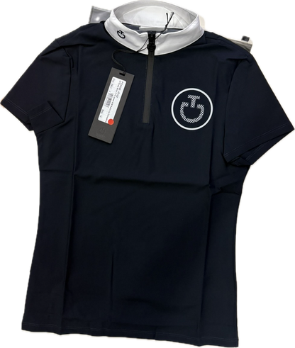 Cavalleria Toscana CT Cross Stitch Print Jersey S/S Button Up Competition