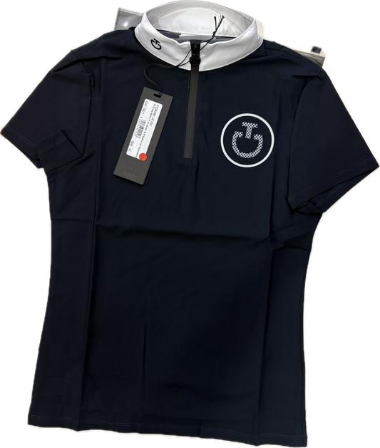 Cavalleria Toscana CT Cross Stitch Print Jersey S/S Button Up Competition