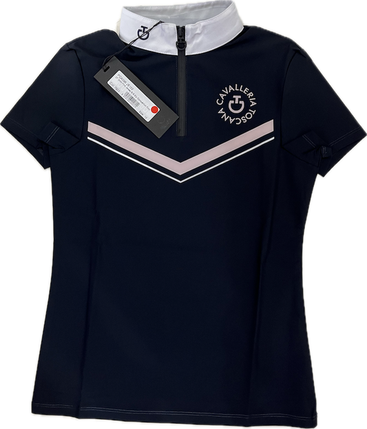 Cavalleria Toscana CT Orbit Print Jersey S/S Zip Competition Polo
