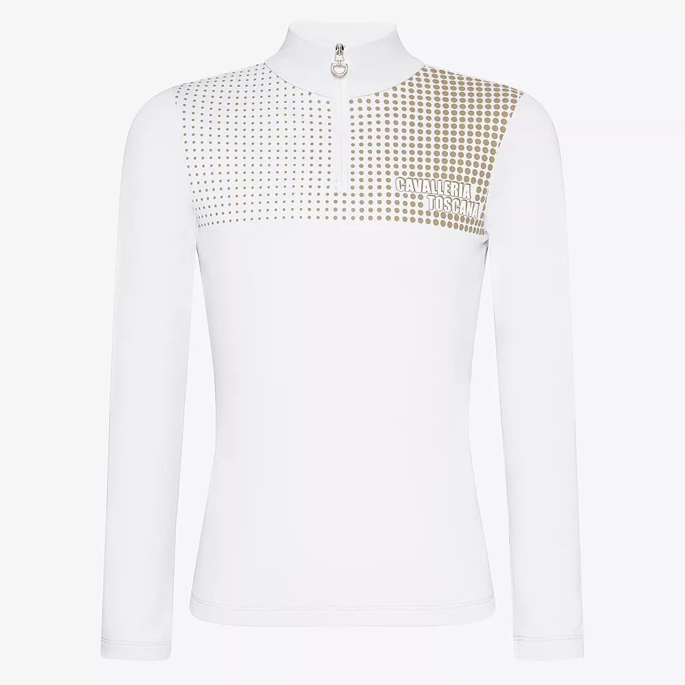 Cavalleria Toscana CT Pop Art Jersey Fleece L/S Zip Training Polo