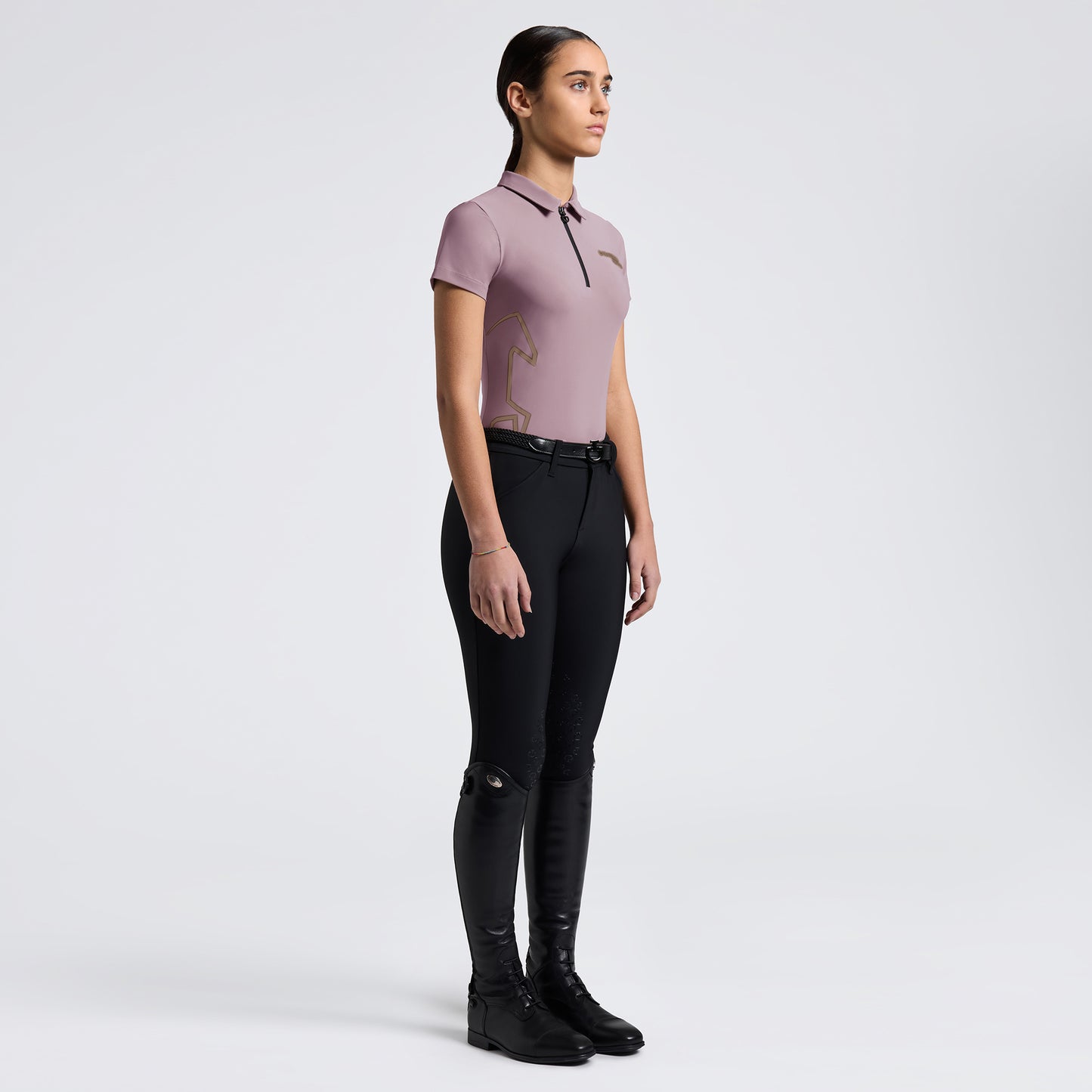 Cavalleria Toscana CT S/S Jersey w/Horse Print Training Polo