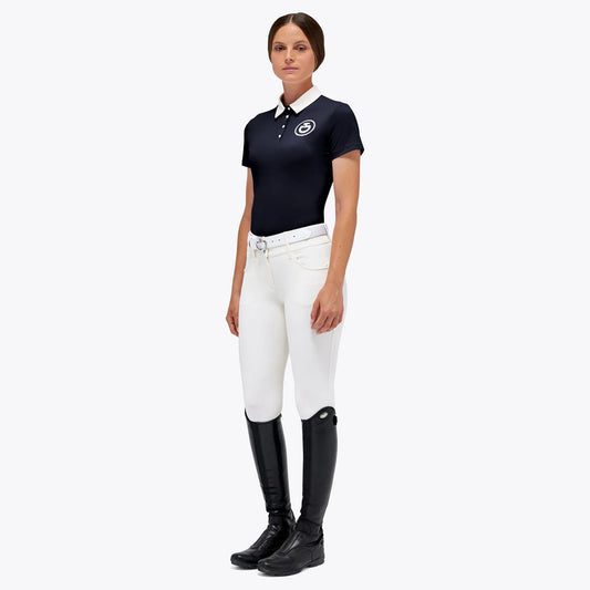 Cavalleria Toscana Lightweight Pique and Tech Mesh S/S Button Training Polo