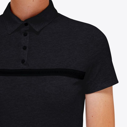 Cavalleria Toscana Jersey Mesh S/S Button Up Training Polo w Logo Tape