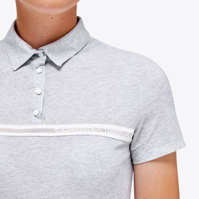 Cavalleria Toscana Jersey Mesh S/S Button Up Training Polo w Logo Tape