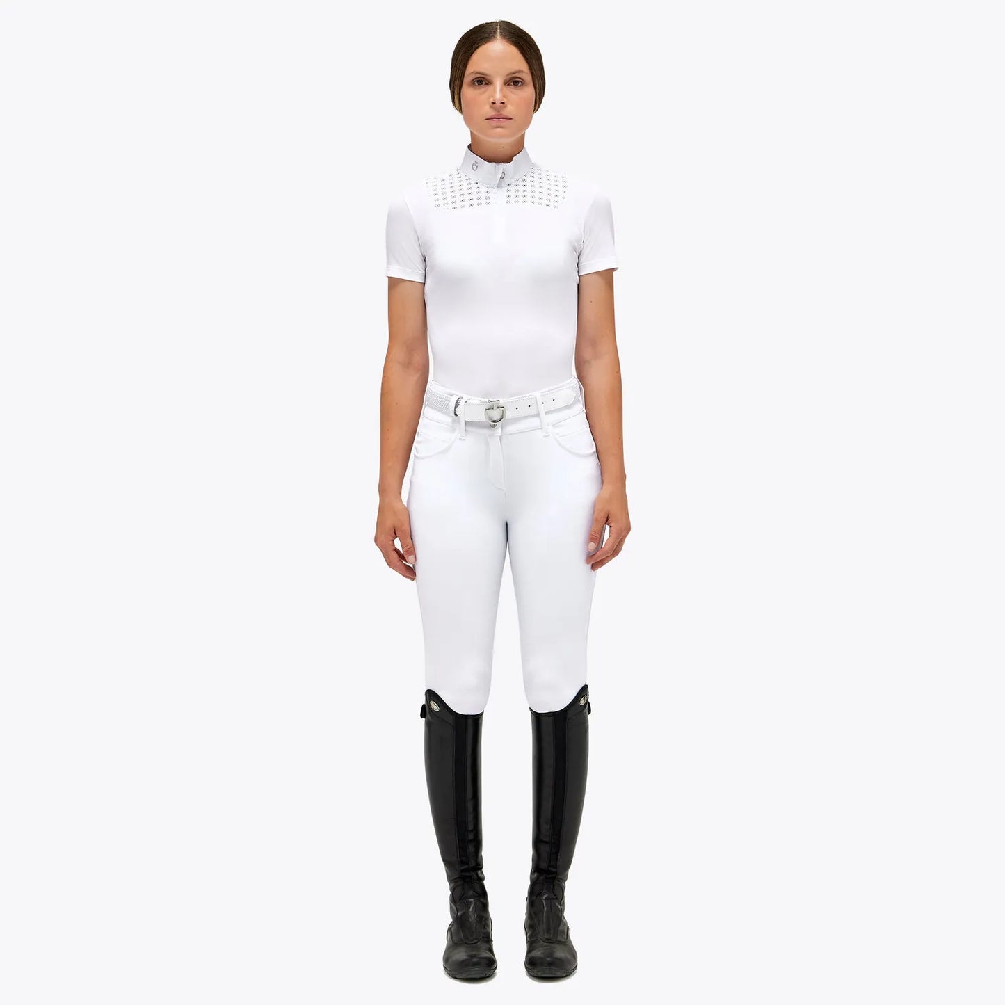 Cavalleria Toscana Lightweight Pique S/S Zip Competition Polo