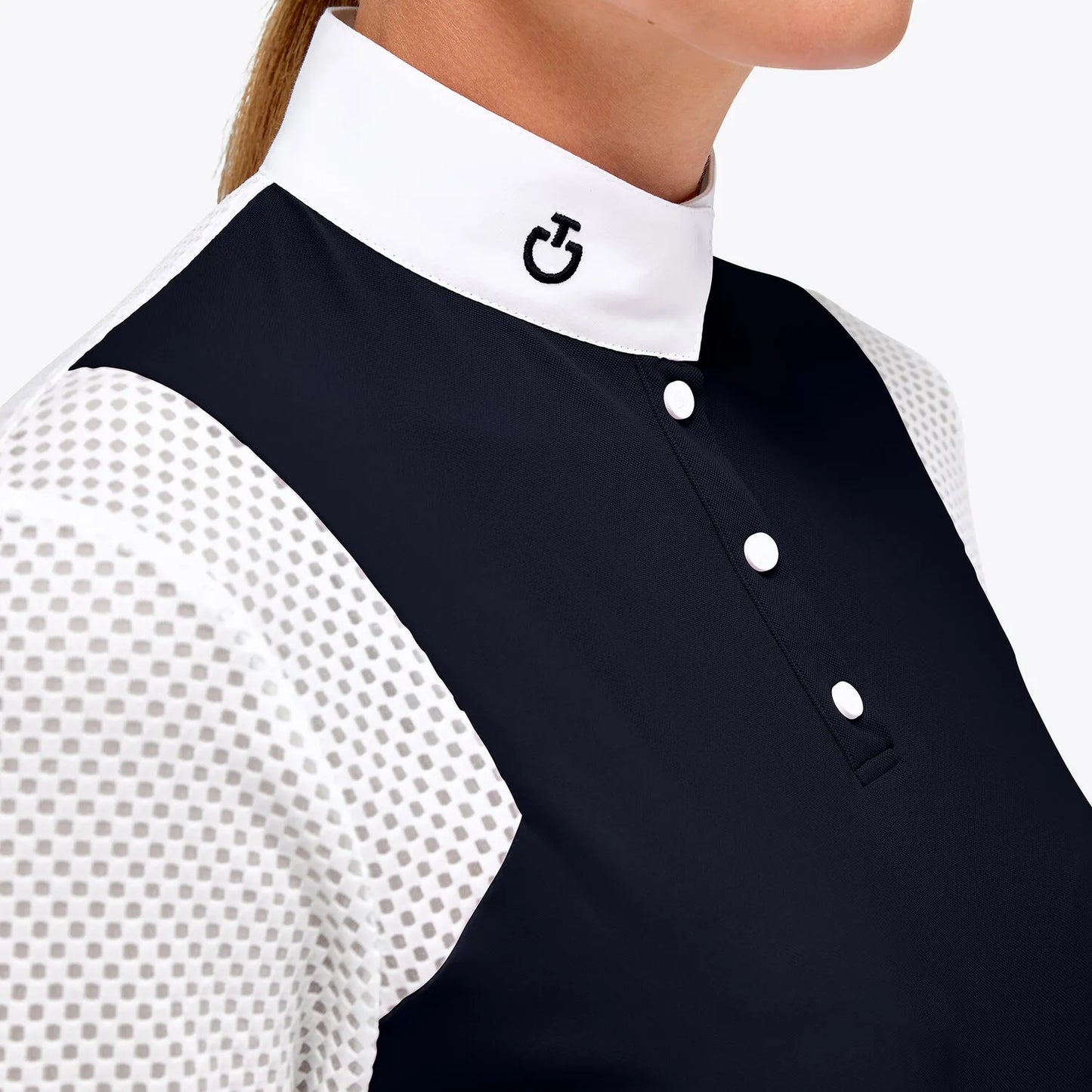 Cavalleria Toscana Lightweight Pique and Tech Mesh S/S Competition Polo